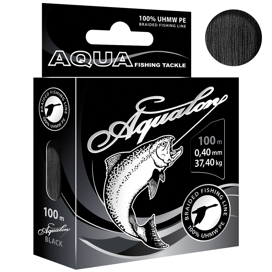

Плетеный Шнур Для Рыбалки Aqua Aqualon Black 0,40mm 100m, Черный, Aqualon