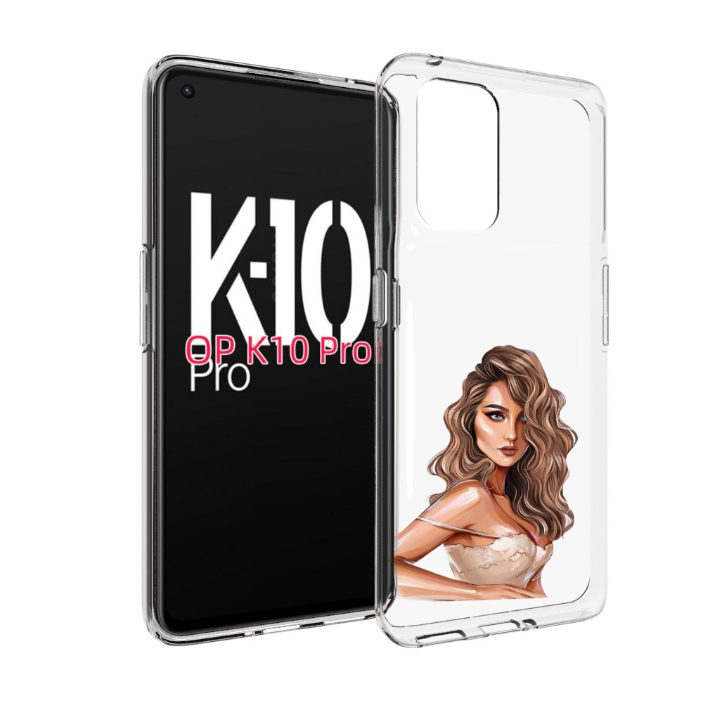 

Чехол MyPads Кудрявая-девушка женский для OPPO K10 Pro, Прозрачный, Tocco