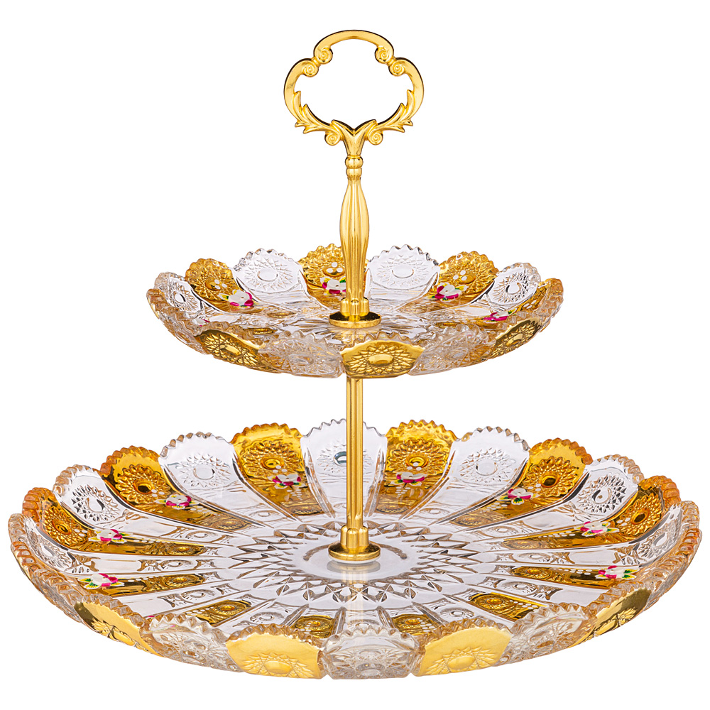 

Lefard 195-161 ФРУКТОВНИЦА 2-Х ЯРУСНАЯ LEFARD GOLD GLASS