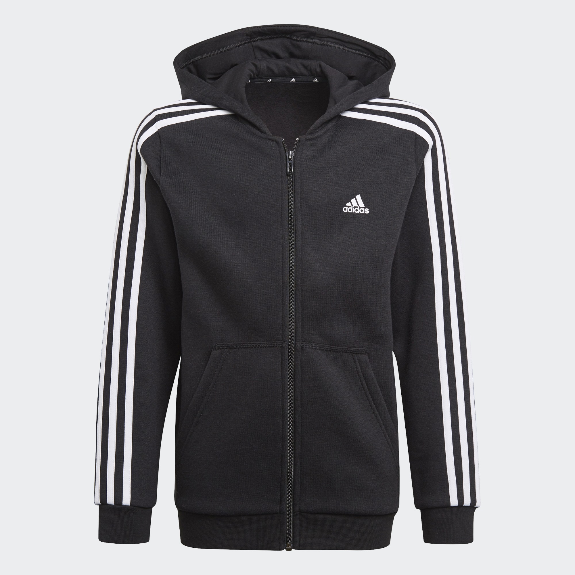 

Толстовка Adidas B 3S FZ HD GQ8900 цв.черный р. 128, GQ8900