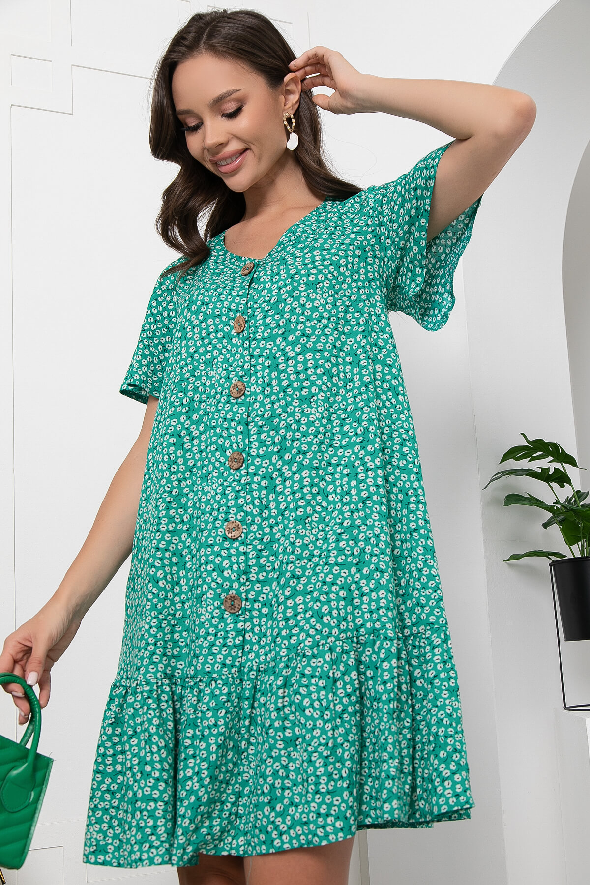 Платье женское LT Collection Евангелина зеленое 44 RU