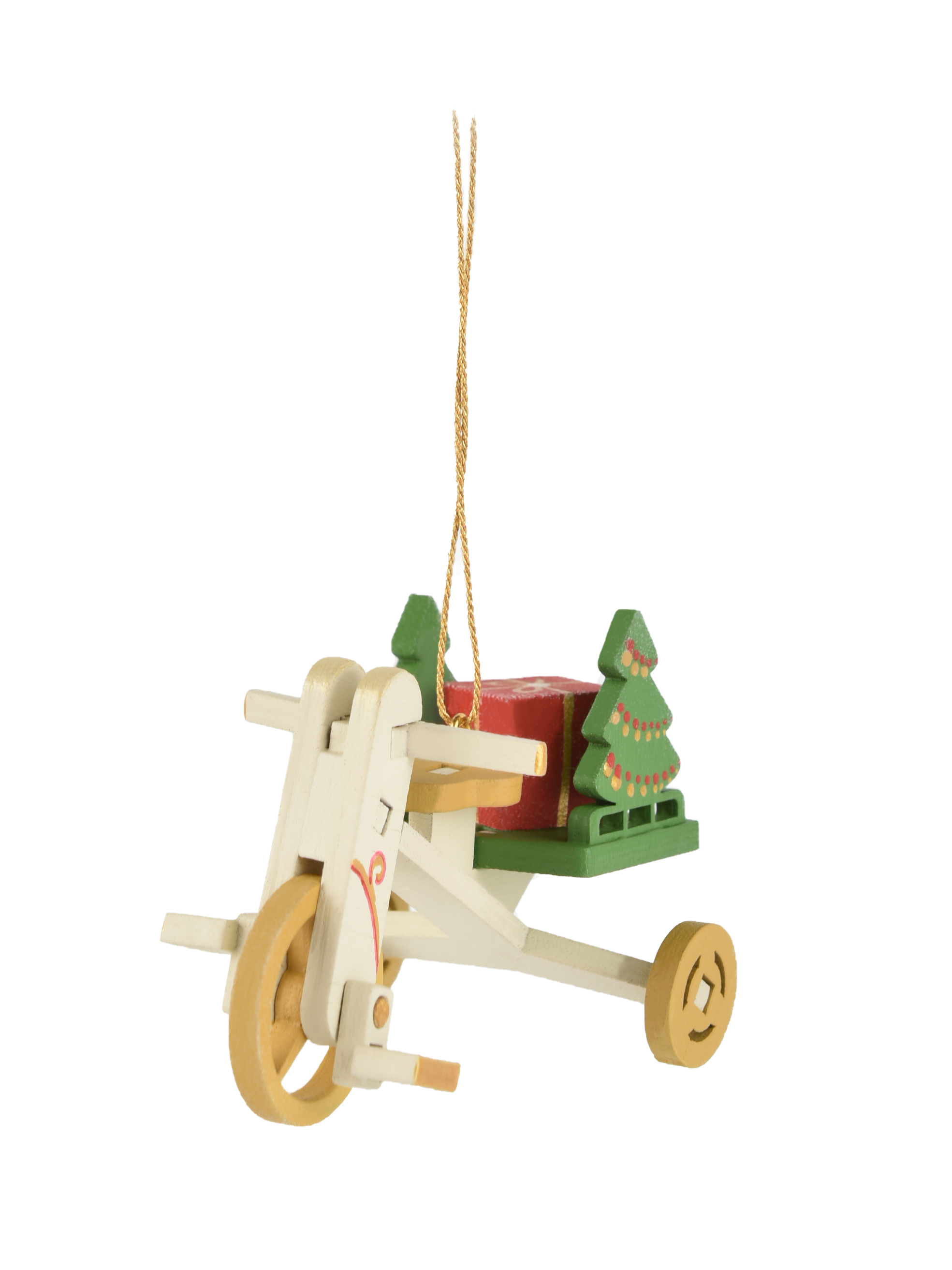 

Деревянная елочная игрушка Wood-souvenirs Детский велосипед с багажником 5,5 см 1 шт, CB_Ch_Tr_1013