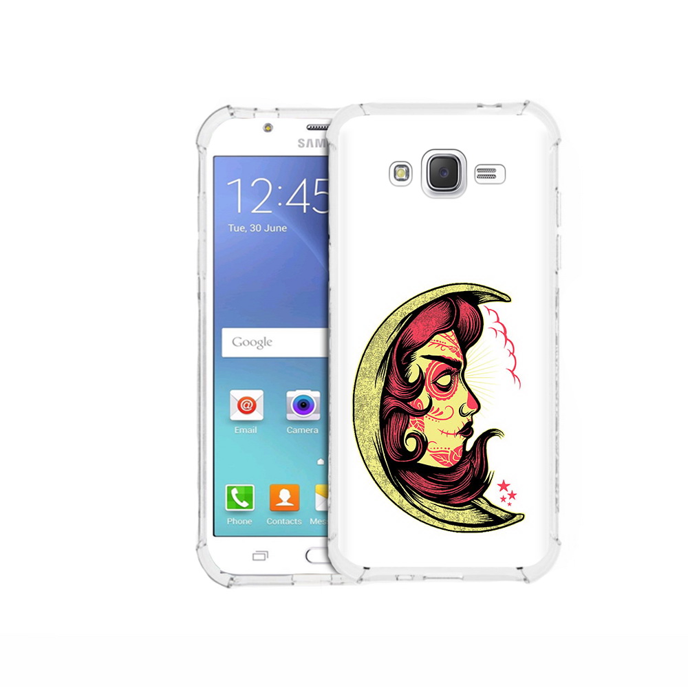 

Чехол MyPads Tocco для Samsung Galaxy J5 (2015) желтый полумесяц с лицом девушки, Прозрачный, Tocco