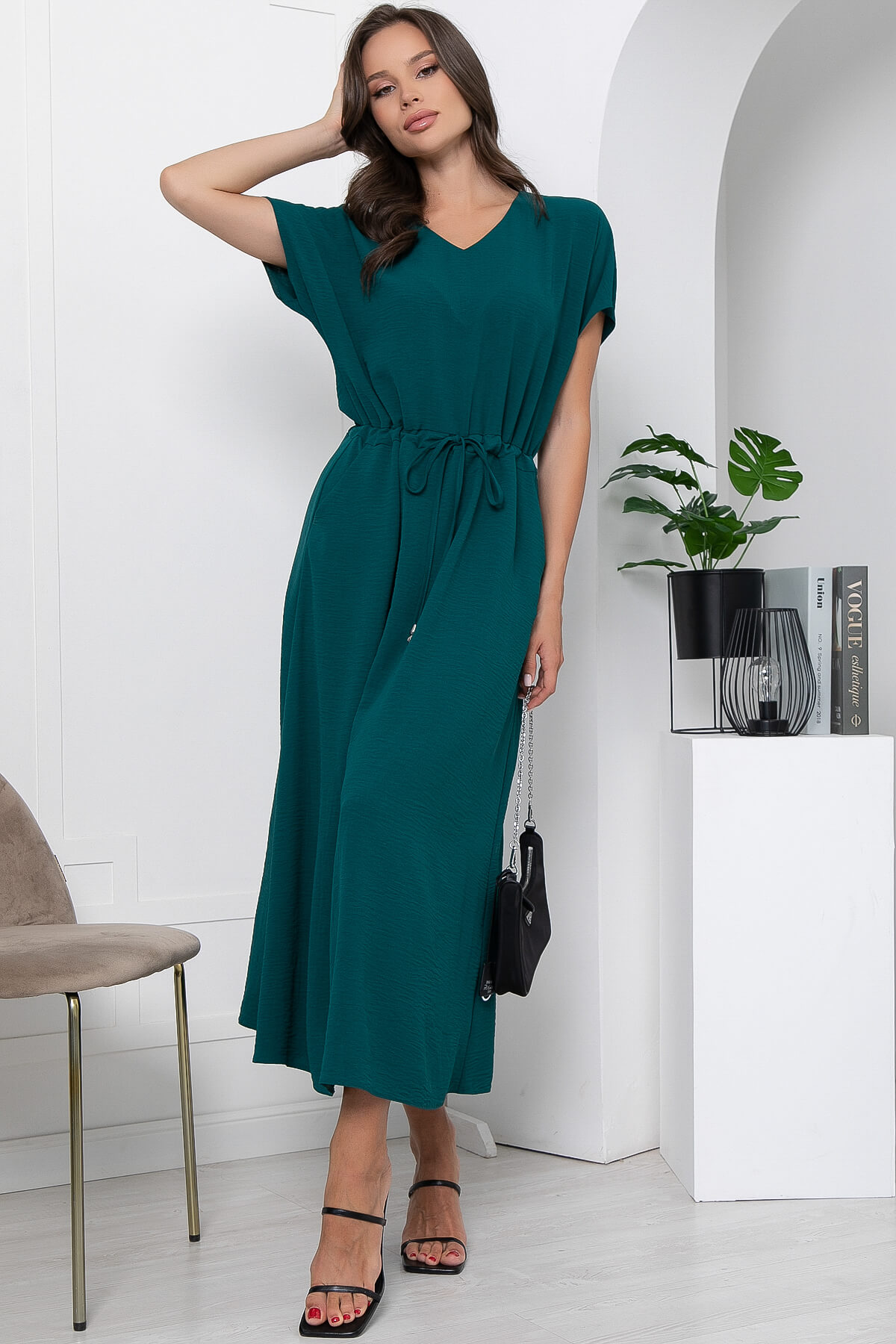 Платье женское LT Collection Лина зеленое 44 RU