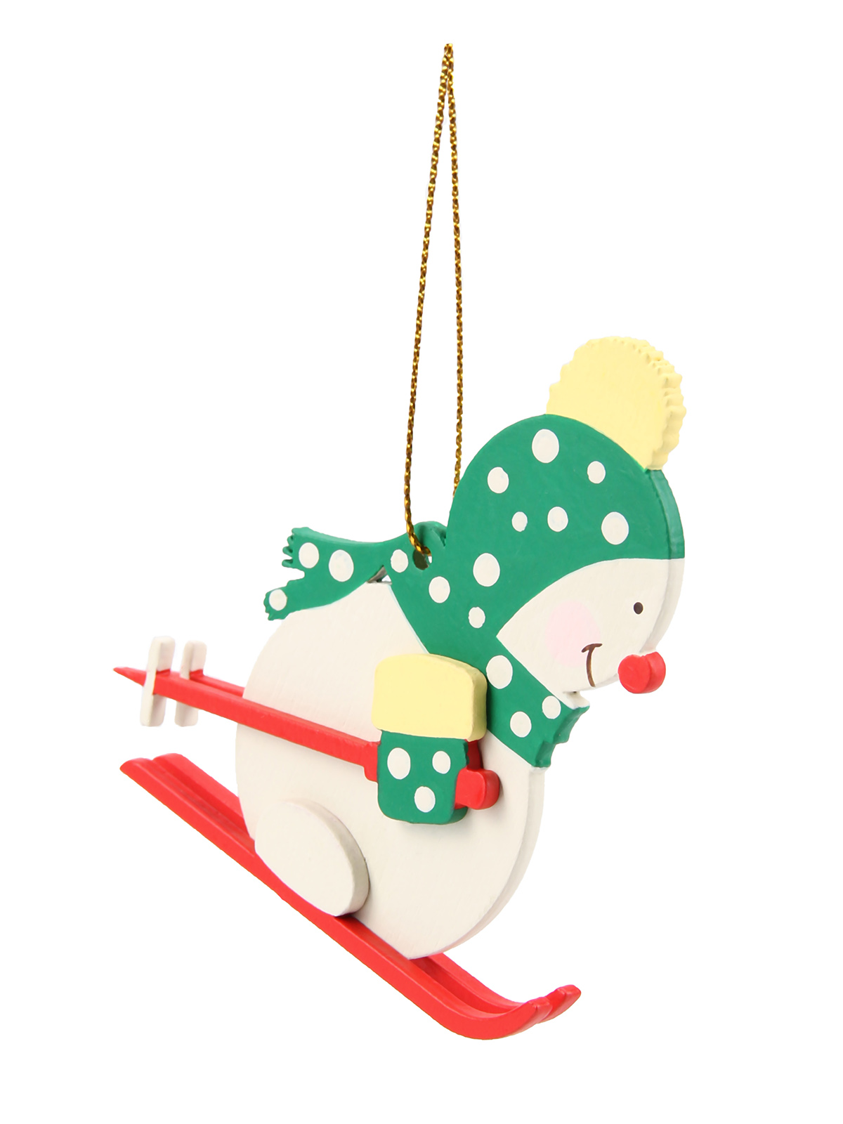 Елочная игрушка снеговик Wood-souvenirs T04222-WS/Pop2DF_Cc_SMS_6029 1 шт. разноцветная