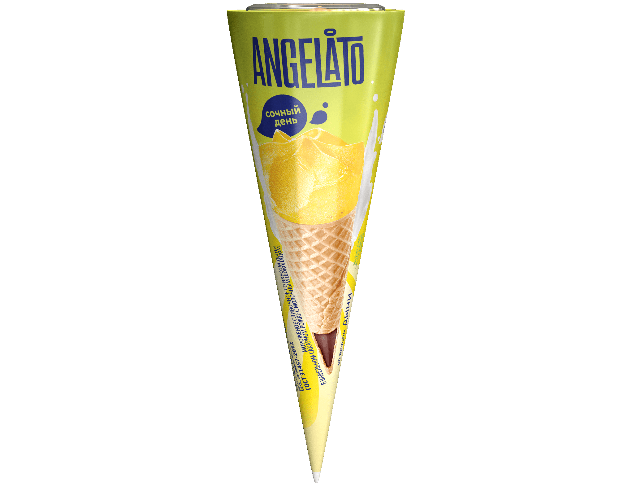Мороженое сливочное Angelato Сочный день Дыня 60 г