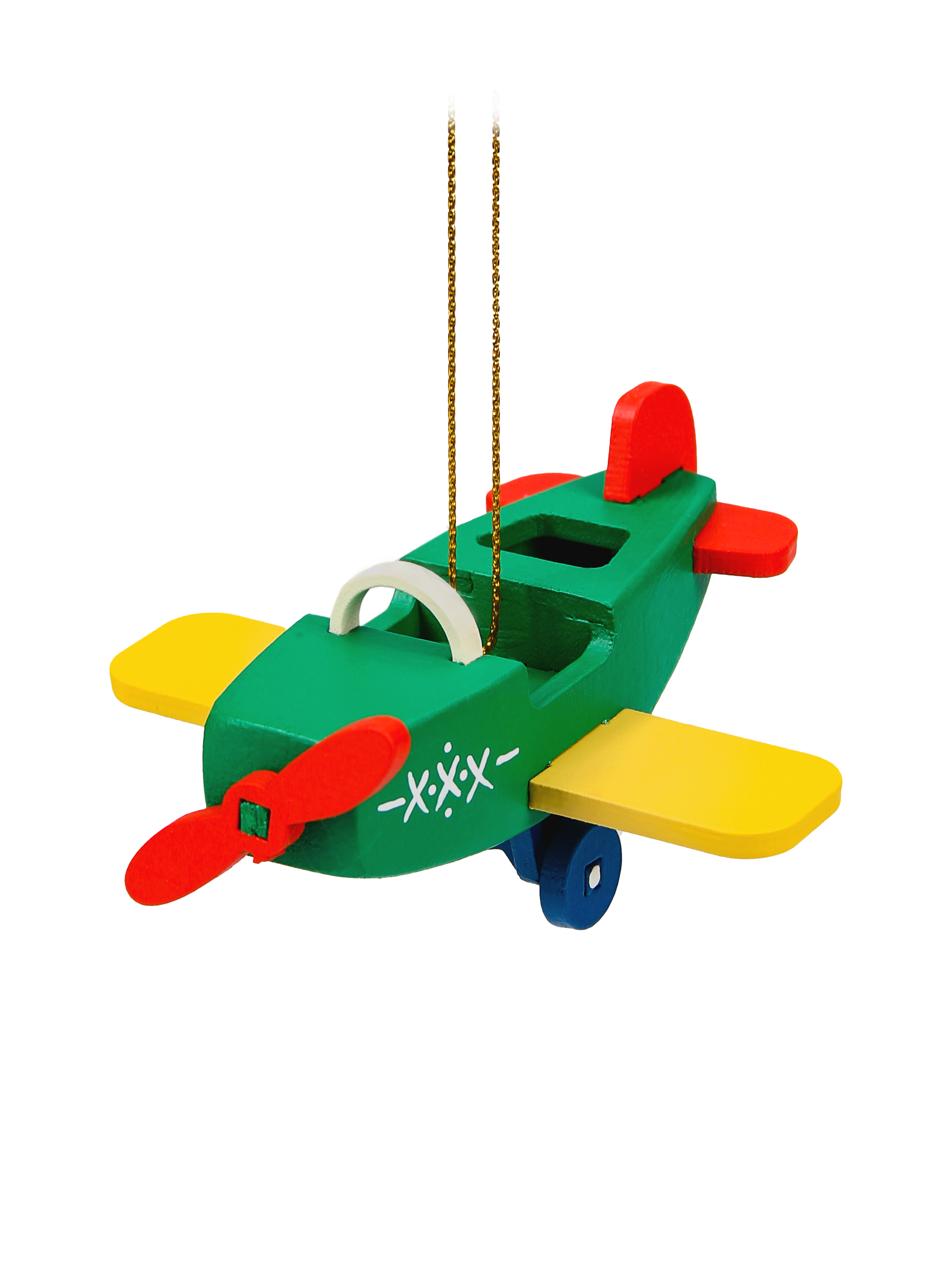 Елочная игрушка самолет Wood-souvenirs T04208-WS/PopP_M_SC_6029 1 шт. разноцветная
