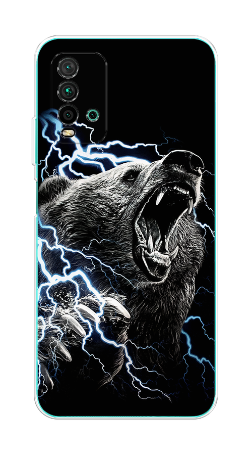 

Чехол на Xiaomi Redmi 9T "Гроза и медведь", Черный;серый;серебристый, 39850-1
