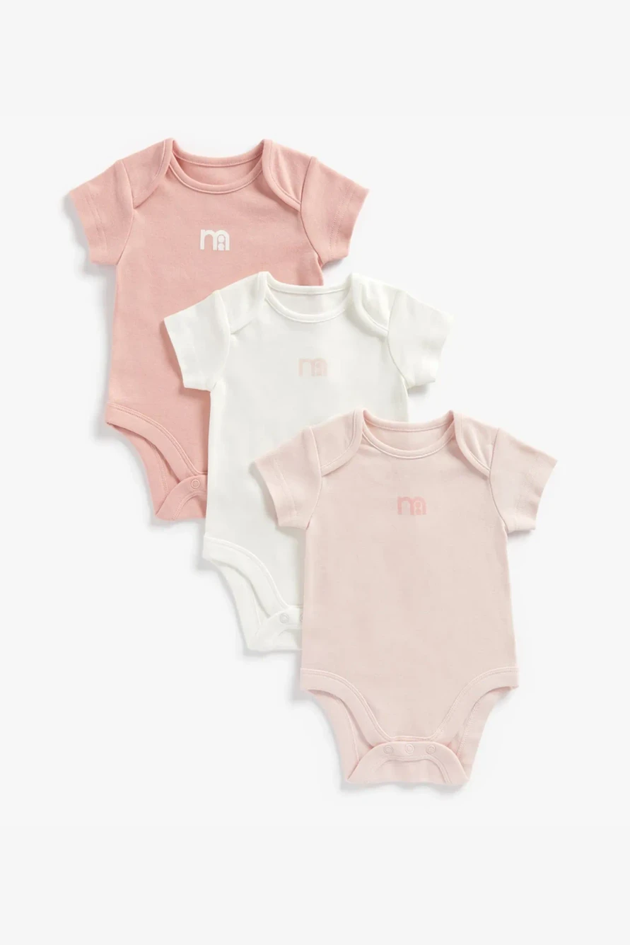 

Боди детское Mothercare MC-BB478, белый, розовый, 80, 3 шт, MC/BB478