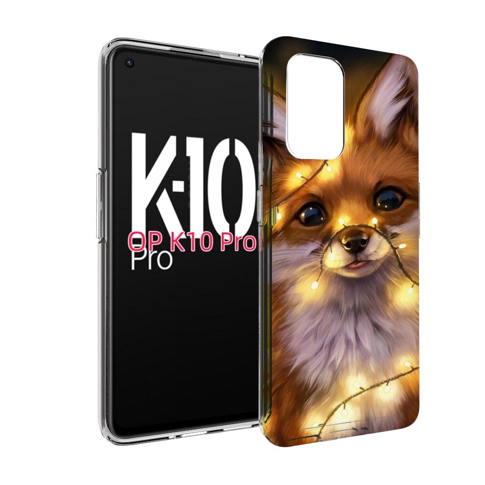 

Чехол MyPads Лисенок-в-гирлянде для OPPO K10 Pro, Прозрачный, Tocco