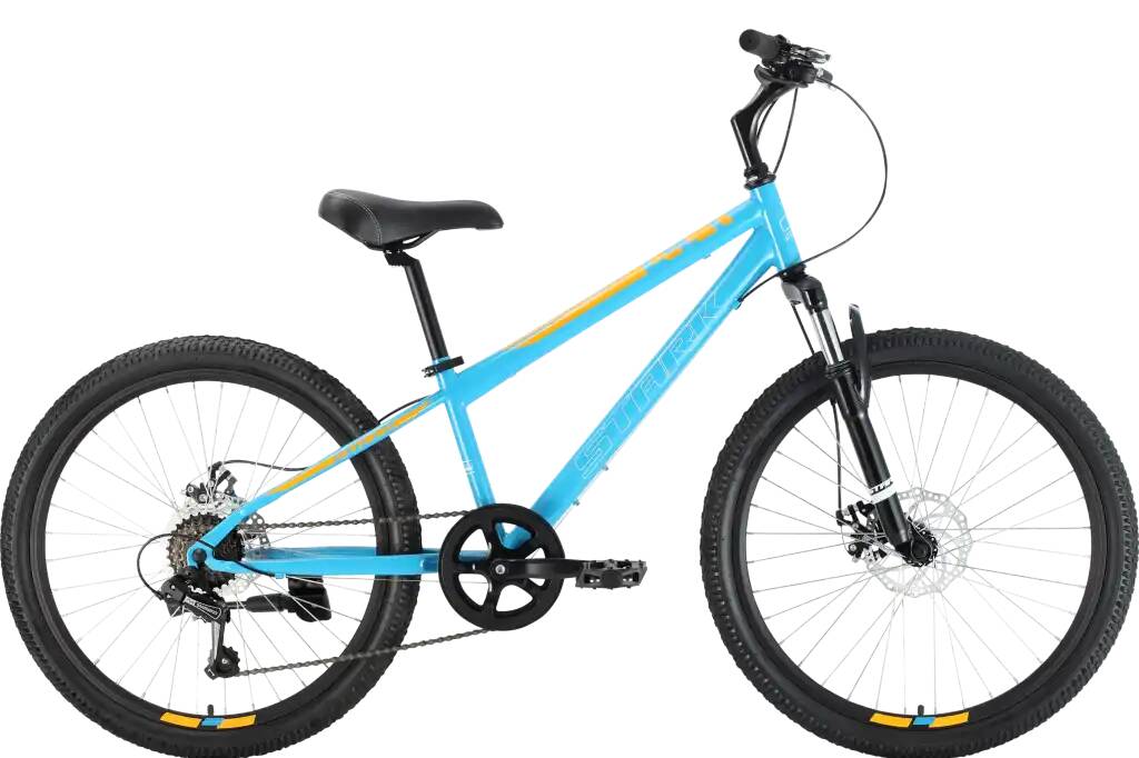 Велосипед STARK Respect 24.1 D Steel голубой/желтый/белый 12