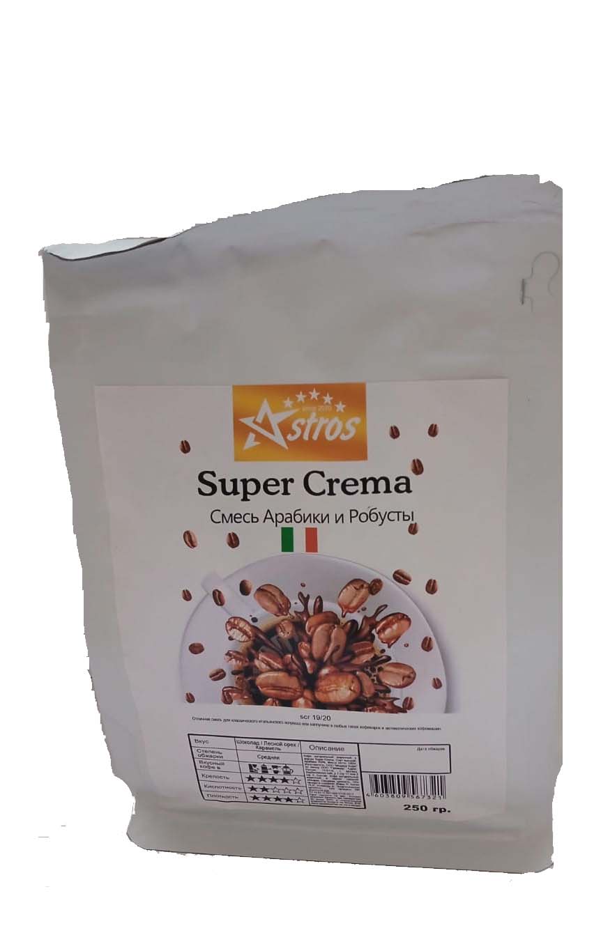 

Кофе в зернах Astros Super Crema 250 гр, Super Crema 250 гр