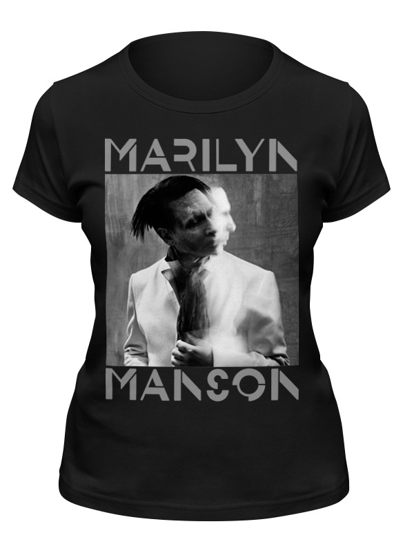 

Футболка женская Printio Marilyn manson черная L, Черный, Marilyn manson