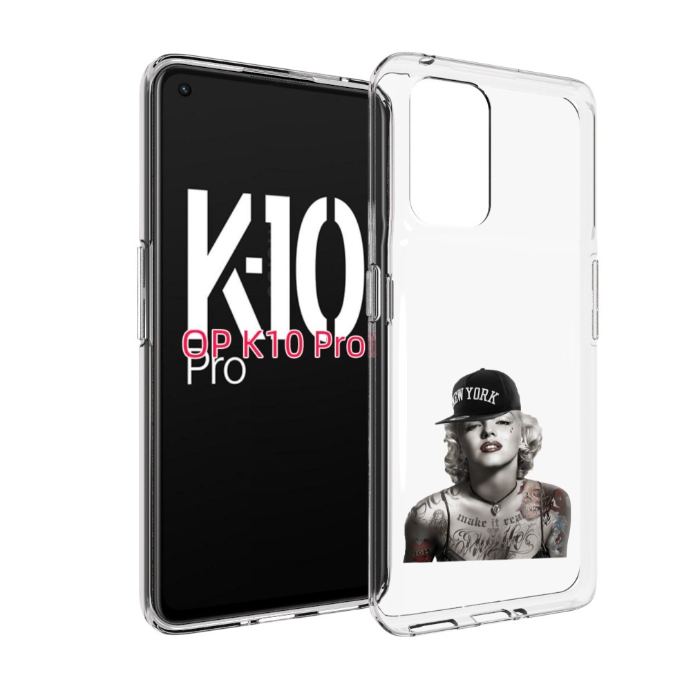 

Чехол MyPads Мерлин Монро с тату женский для OPPO K10 Pro, Прозрачный, Tocco