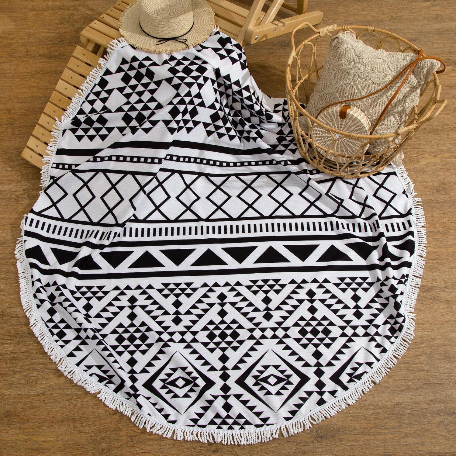 

ЭТЕЛЬ Полотенце пляжное круглое Этель "Этника", d150 см,100%п/э, 330 гр/м 2, 5539145