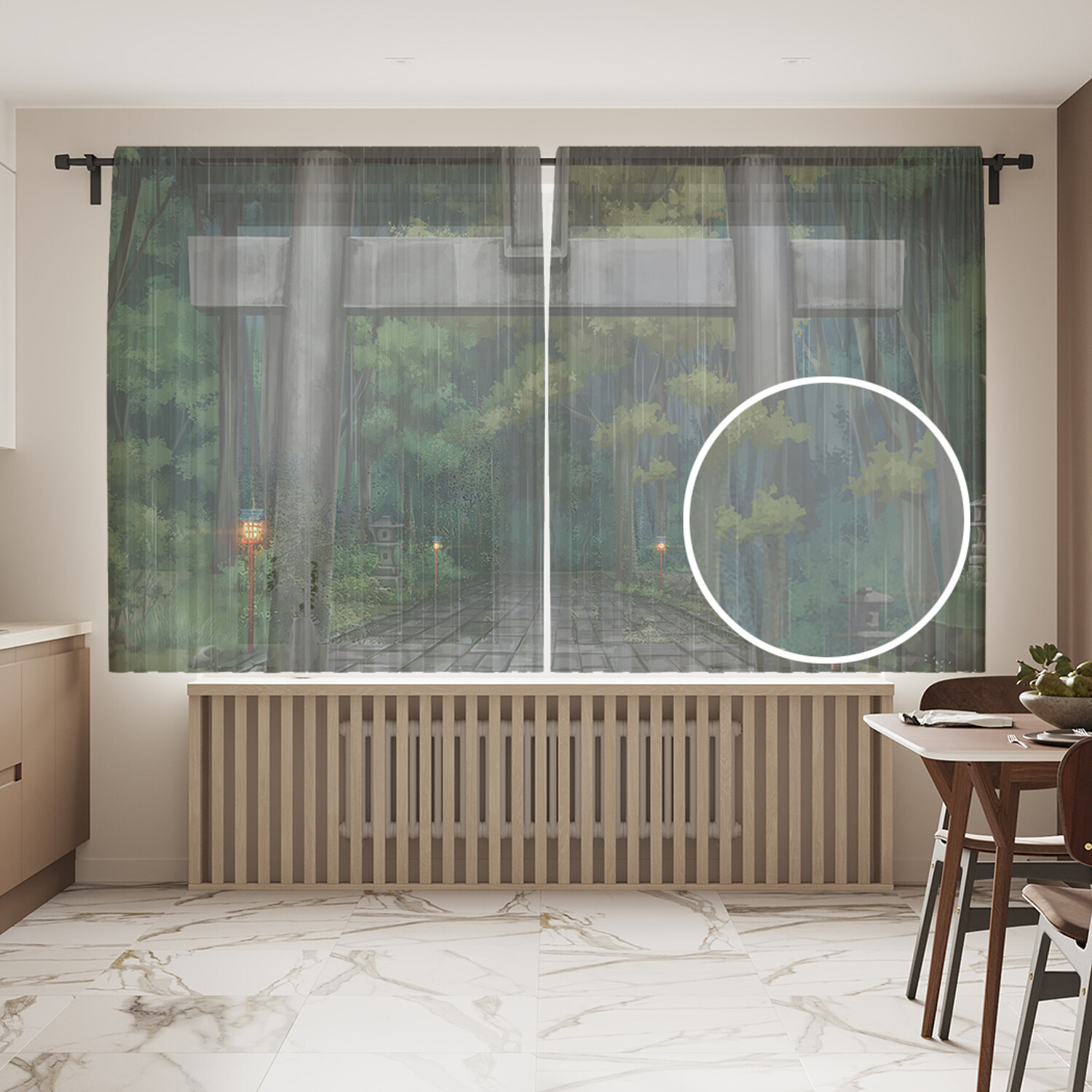 

Тюль для кухни и спальни JoyArty "Тории в лесу", 145x180 см, Тории в лесу