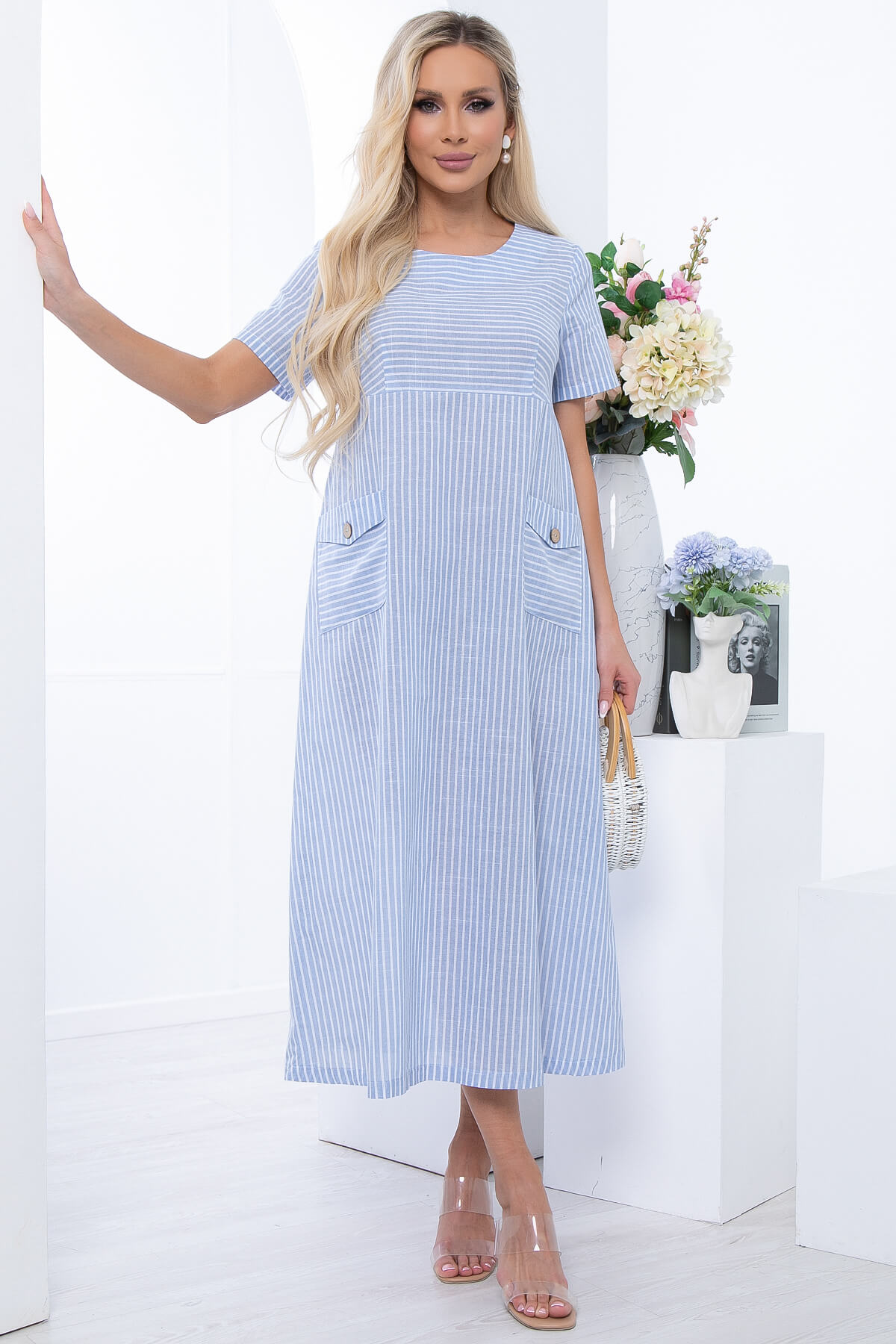 

Платье женское LT Collection Сальма голубое 46 RU, Голубой, Сальма