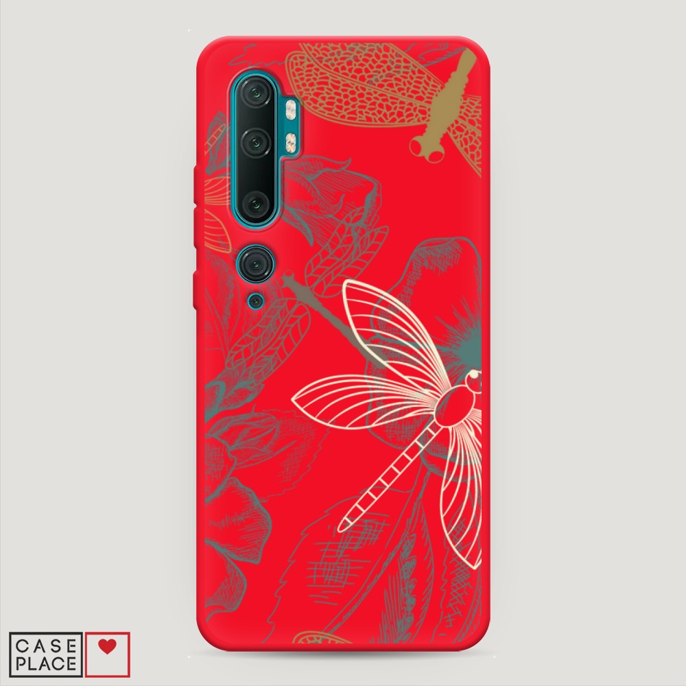 

Чехол Awog на Xiaomi Mi Note 10/Mi Note 10 Pro "Тени стрекоз", Разноцветный, 37353-1