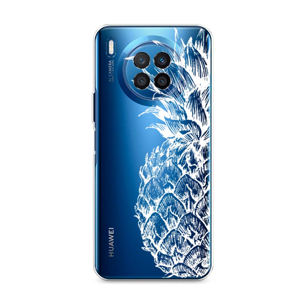 

Чехол Awog на Huawei Nova 8i "Ананас графика белая", Разноцветный, 6106350-10