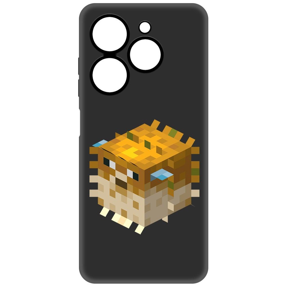 

Чехол-накладка Krutoff Soft Case Minecraft-Иглобрюх для Tecno Spark 20С черный