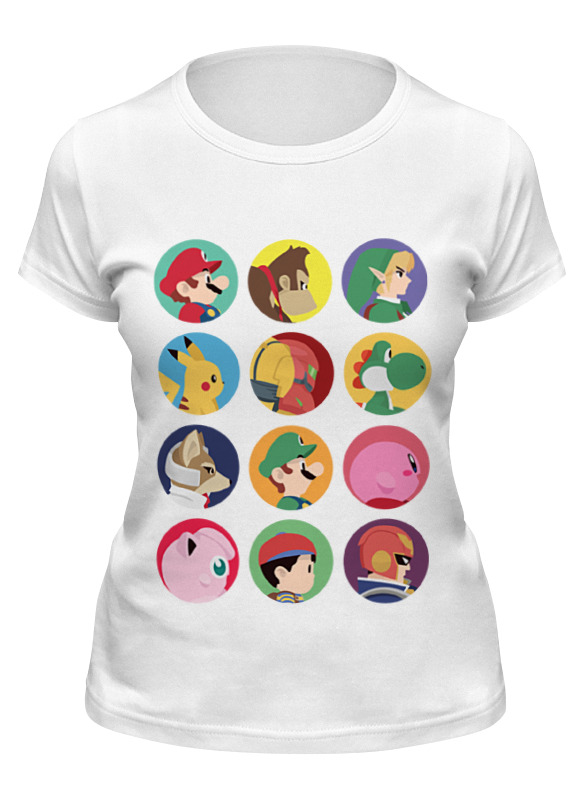 

Футболка женская Printio Все герои nintendo! белая M, Белый, Все герои nintendo!