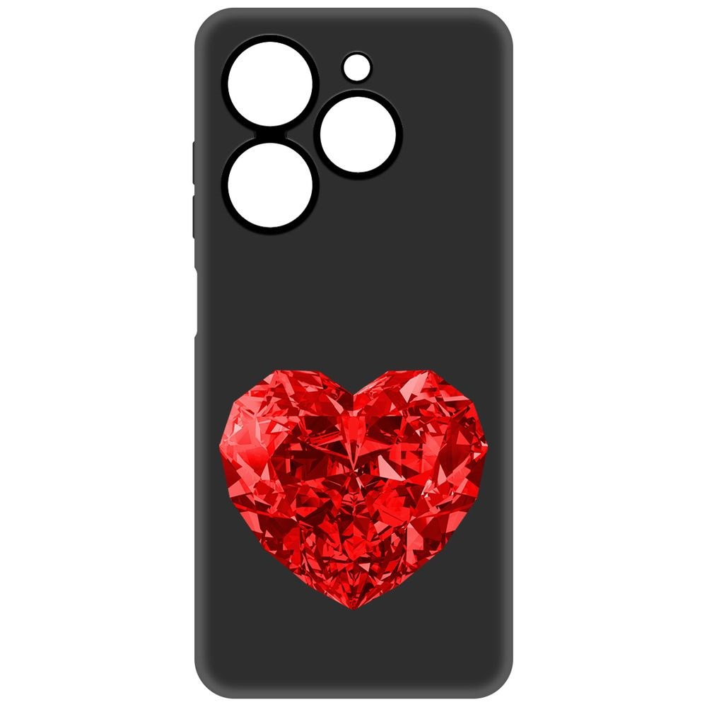 

Чехол-накладка Krutoff Soft Case Рубиновое сердце для Tecno Spark 20С черный