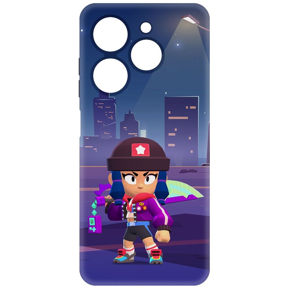 

Чехол-накладка Krutoff Soft Case Brawl Stars - Героиня Биби для Tecno Spark 20С черный