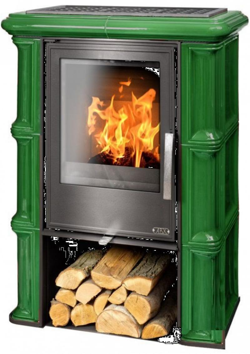 Дровяная печь ABX Sicilia KI кафельная, зеленая