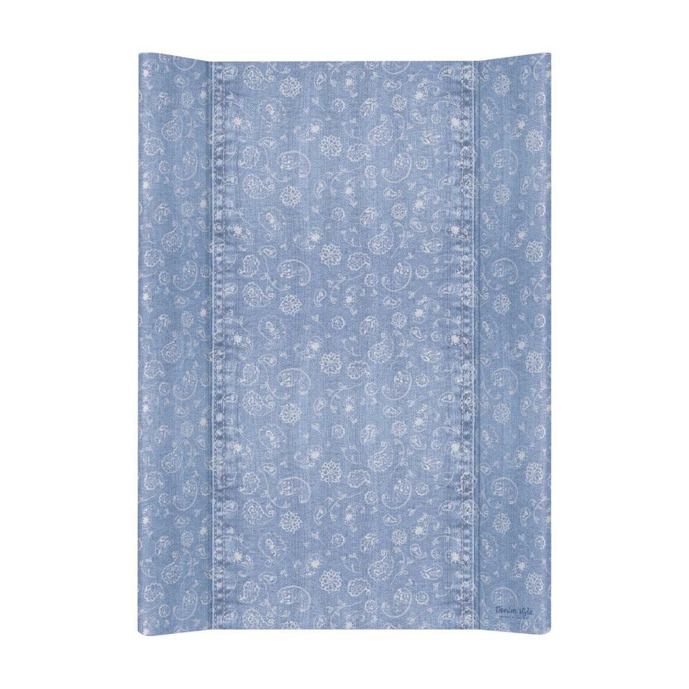 фото Матрас пеленальный ceba baby denim style boho blue мягкий без изголовья, 70 см