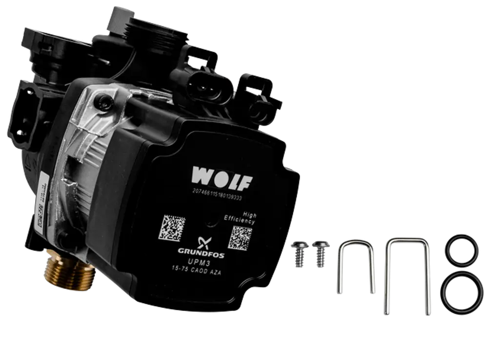 Насос WOLF 2074705 HKP Grundfos UPM3 15-75 CAOD для котла FGB пневмогидравлический насос great wolf