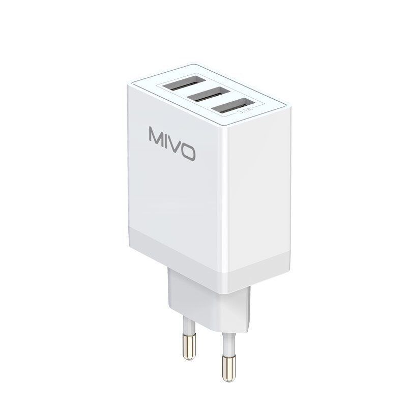 

Сетевое зарядное устройство Mivo MP-331 3xUSB 3.1 А белый, MP-331