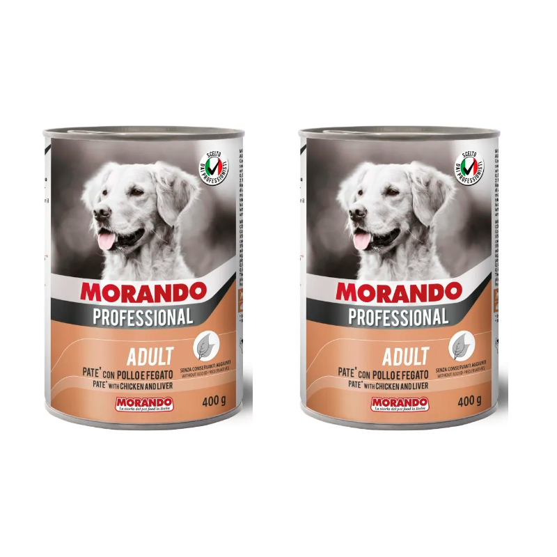 Консервированный корм для собак Morando паштет с курицей 2 шт по 400 г