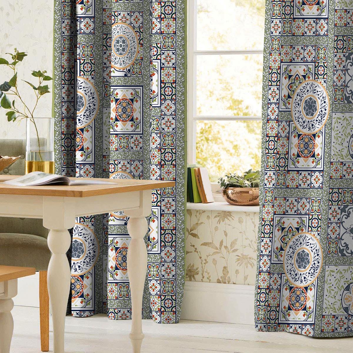 

Штора Mia Cara Азулежу 145x270, бирюзовый, 1 шт., Азулежу