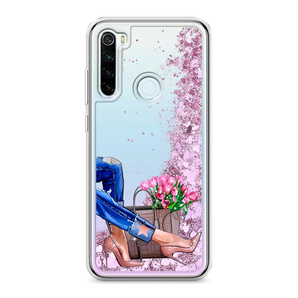 

Жидкий чехол с блестками "Каблучки" на Xiaomi Redmi Note 8T