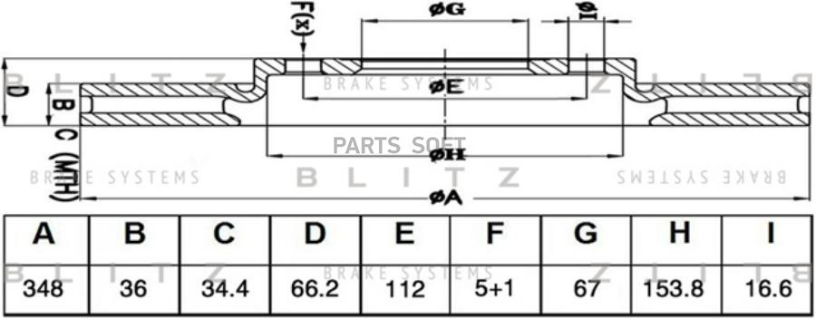 

Диск тормозной BLITZ bs0486