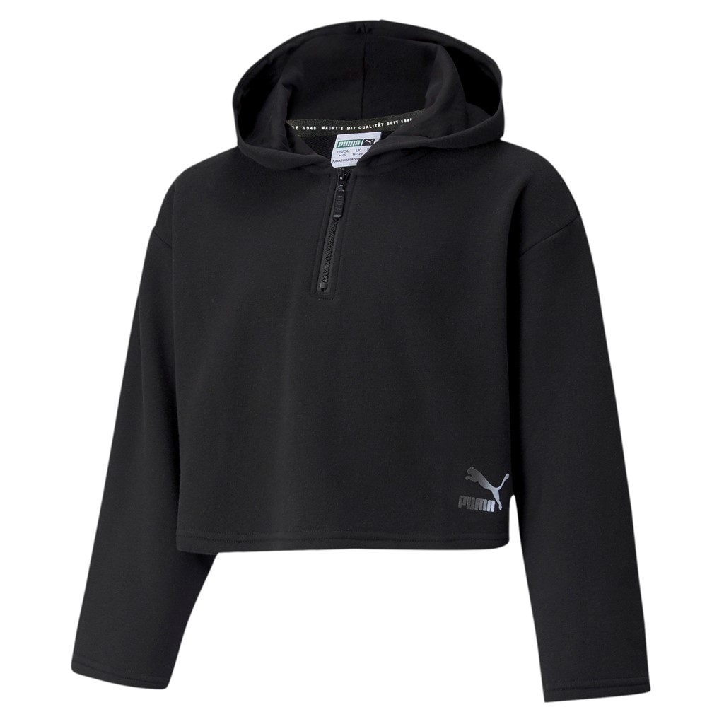 фото Толстовка puma grl cropped hoodie g 53182701 цв.черный р. 152