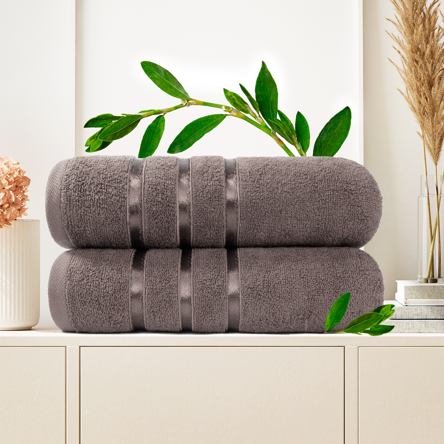 

Art Soft Tex Набор из 2-х полотенец Antaliya Махра 70х130 см, 400 г/м2 Светло-серый