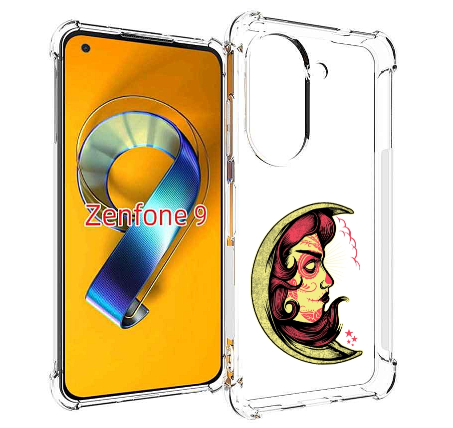 

Чехол MyPads желтый полумесяц с лицом девушки для Asus Zenfone 9 (AI2202), Прозрачный, Tocco
