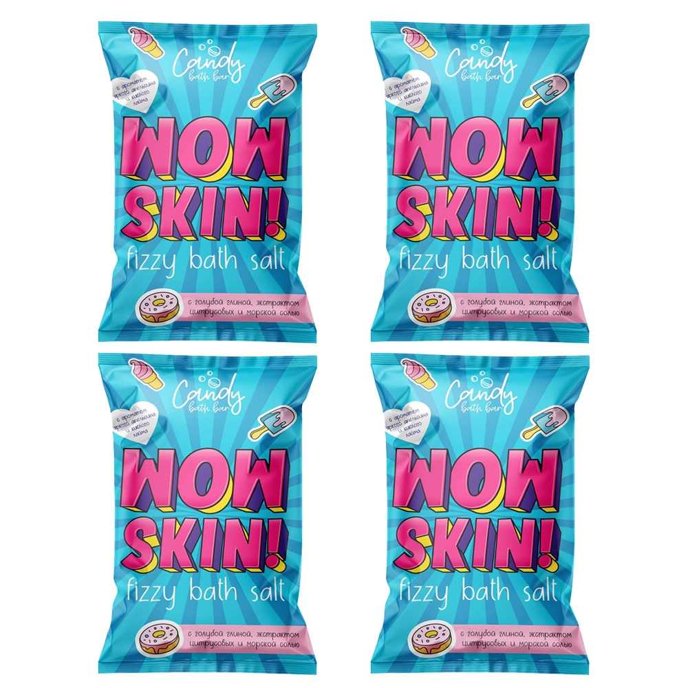 Шипучая соль для ванн Wow Skin Laboratory Katrin 100 г 4шт соль шипучая для ванн laboratory katrin space flight ракета с пеной 130г