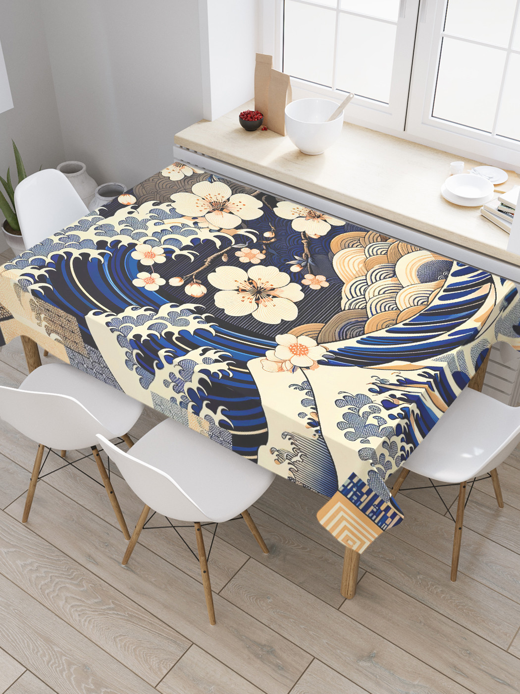 

Скатерть JoyArty Волна и сакура 180х145, tc_sd1396_180x145, Синий, Волна и сакура