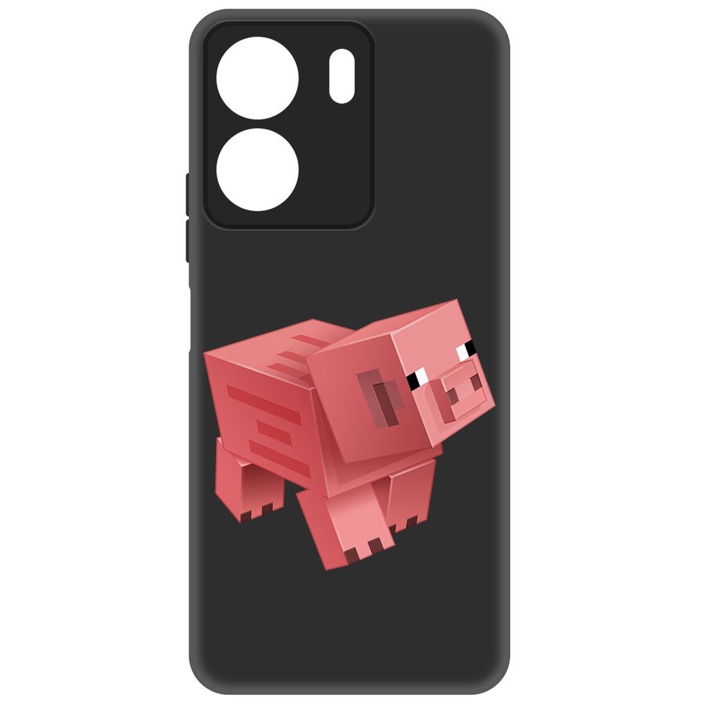 

Чехол-накладка Krutoff Soft Case Minecraft-Свинка для Xiaomi Redmi 13C черный