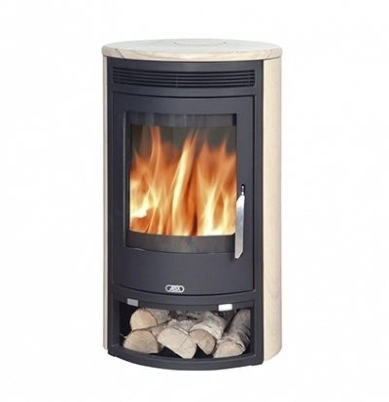 Дровяная печь ABX Arktis 8 черная сталь, песчаник с верхней плитой