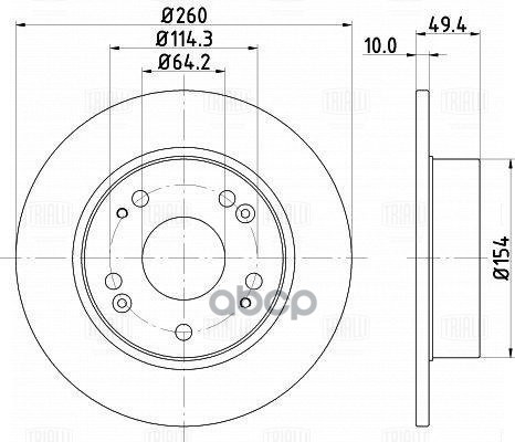 

Диск Тормозной Задний D=260 Trialli Df 230123 Trialli арт. DF 230123