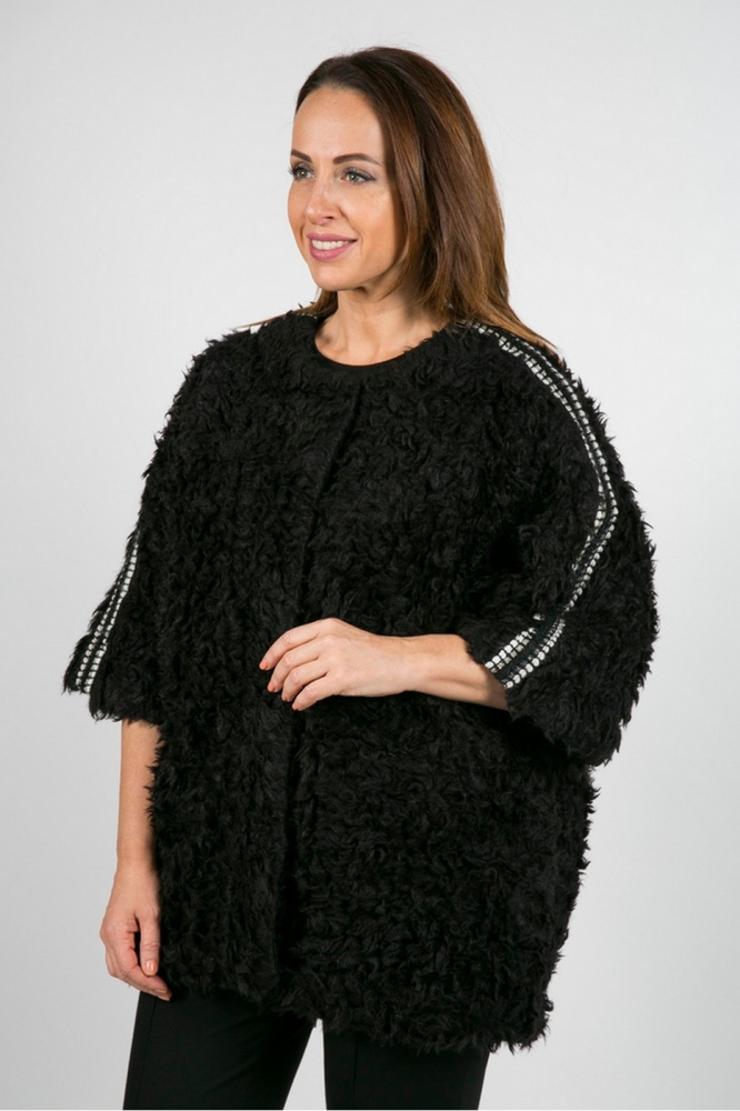 

Полушубок женский Maria Grazia Severi White 20032769A черный 48, 20032769A