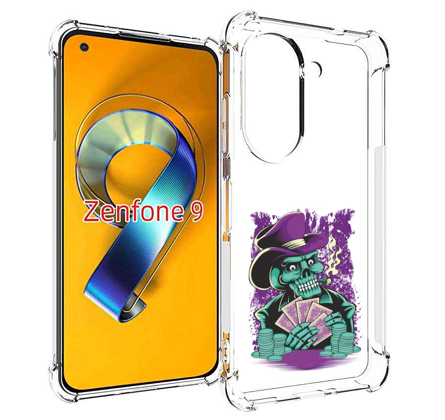 

Чехол MyPads зеленый череп с картами для Asus Zenfone 9 (AI2202), Прозрачный, Tocco