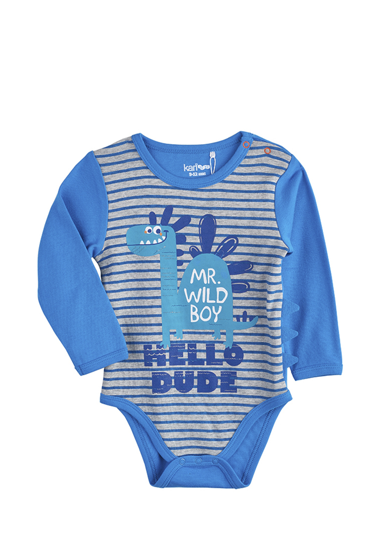 

Боди детское Kari baby SS19B38000523 синий/серый р.68, SS19B38000523