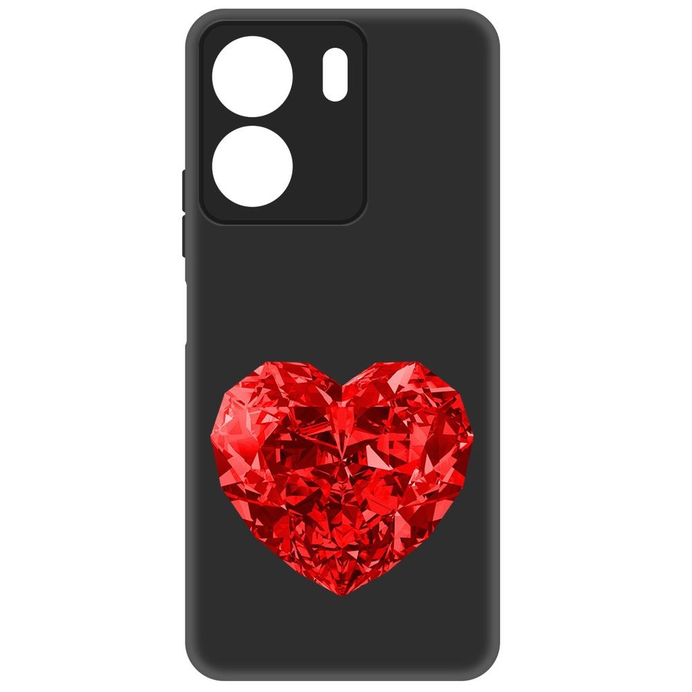 

Чехол-накладка Krutoff Soft Case Рубиновое сердце для Poco C65 черный