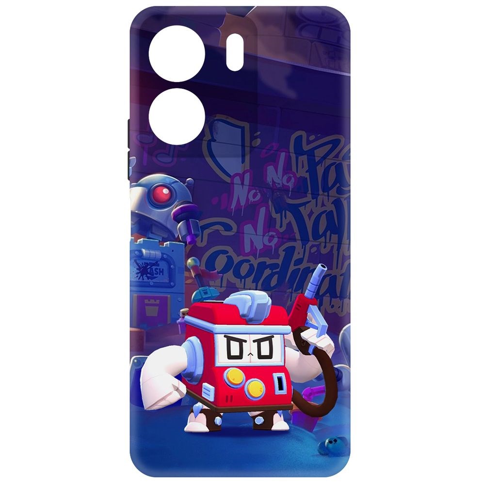 

Чехол-накладка Krutoff Soft Case Brawl Stars - V8-БИТ для Xiaomi Poco C65 черный