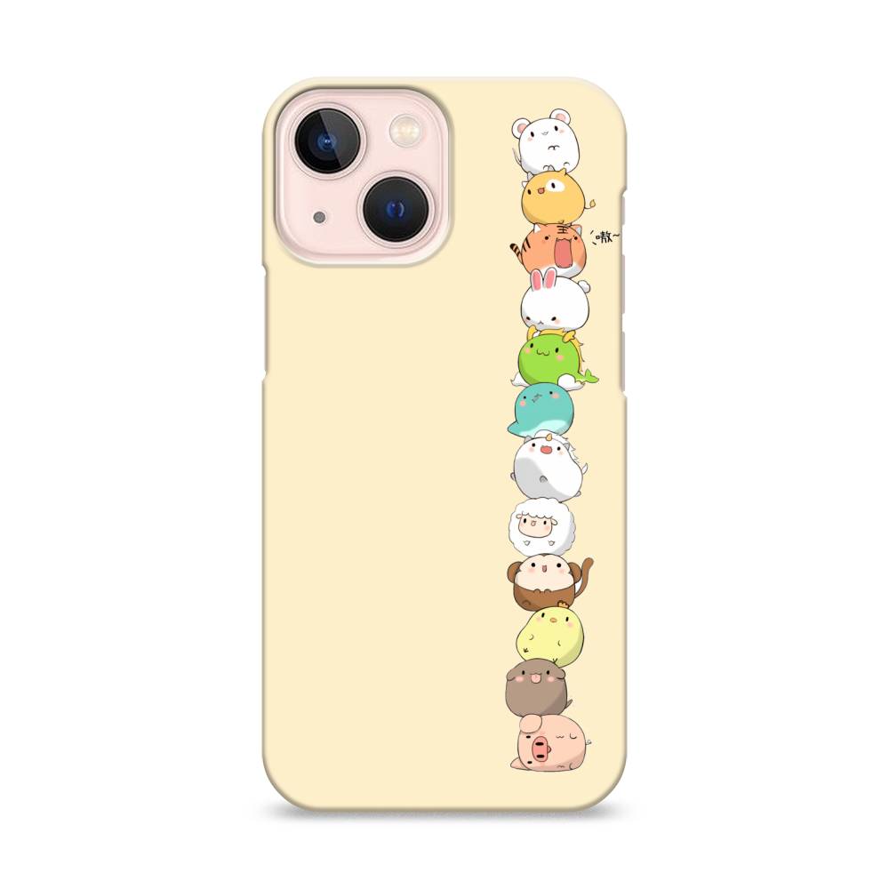 

Пластиковый чехол "Питомцы Чиби" на Apple iPhone 13 mini, 14120-1