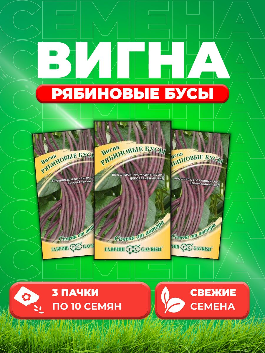 

Семена вигна Рябиновые бусы Гавриш 1026997392-3 3 уп.